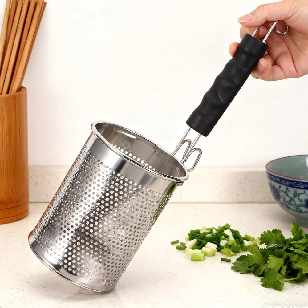 Stainless Steel Hot Pot Strainer Spoon Hanging Pasta Colander Durable Frying Basket Frying Chip
