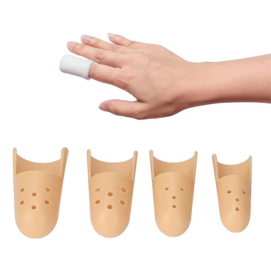 Finger Splint, 4 Sizes Breathable Plastic Thumb Splint Finger Protectors for Arthritis Sprains Strains