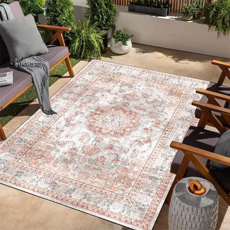 European Persian Style Living Room Carpet Non-slip Security Bedroom Mat for Kids Large Size Decorative Bathroom Kitchen Area Rug
