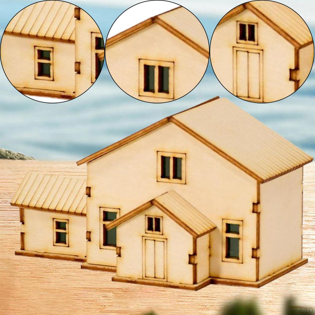 1/64 1/60 Miniature House Made of , Unpainted, Unique Ornament Accessory, DIY Building, Ready for