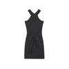 Fashion Style Summer Women's Clothing Black Sexy Backless Lace up Stretch Temperament Sheath Halter Dress