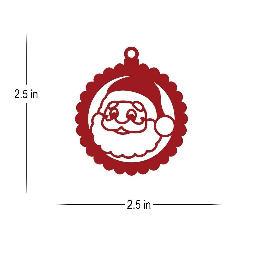 Red Green Santa Claus Reindeer Merry Christmas Decor Hanging Bells Snowflake Xmas Tree Wooden Cutout Christmas Tree Decoration