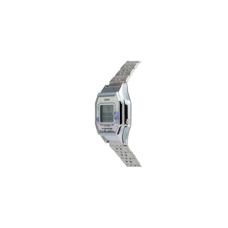 Casio YOUTH series - small metal squares, fashionable business retro, LCD display waterproof, quartz movement, stainless steel strap, LA680WA-4C
