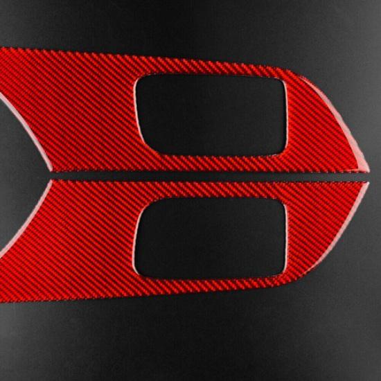 RED Door Handle Panel Cover Carbon Fiber Sticker For Mitsubishi LANCER 2008-2015