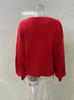 Spring 2025 European & American Women's Christmas Knitwear Round Neck Long Sleeve Pullover Sweater