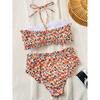 Floral Printed Ruffle Bikini Set Women Sexy Swimsuit Two-Piece Female Swimwear Strapless Bathing Summer Fashion Beachwear