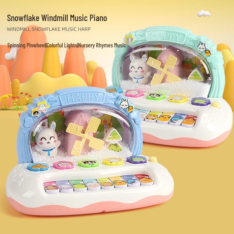 Dreamy Snow Flower Musical Keyboard: Toddler & Infant Teaching Piano with Flashing Lights
