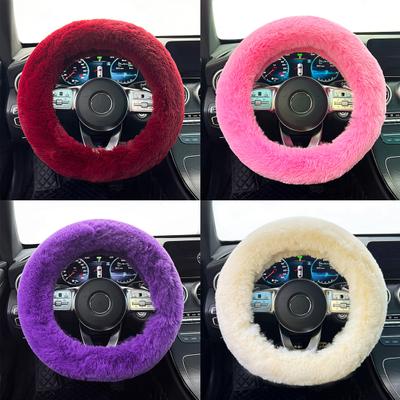 Steering Wheel Cover Non-slip Soft Anti-scratch Universal Auto Plush Steering Wheel Protector for Vehicle