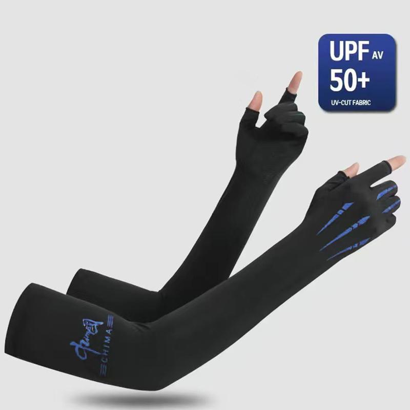 

Мужские солнцезащитные рукава для рыбалки, летние рукава из ледяного шелка, эластичные рукава с защитой от ультрафиолета, перчатки, рукава для езды на велосипеде на открытом воздухе синий