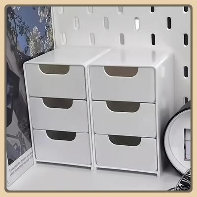 Schicker 3-stufiger Schreibtischorganizer mit Schubladen - Ideal zur Aufbewahrung von Bürobedarf, Schmuck und Kosmetik - Tragbare Trennbox