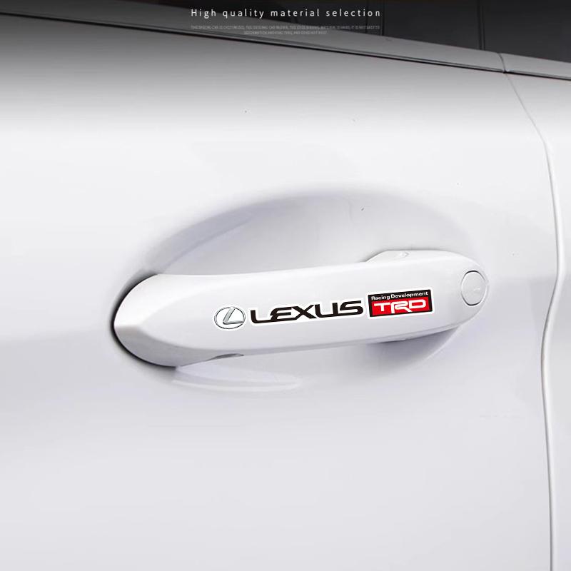 SFSE5 4Pcs Car Logo Decoration Stickers Decal Accessories For Lexus LS LC RZ IS350 ES300 GS350 CT200h GX460 LX570 RX500h NX300 UX260 L