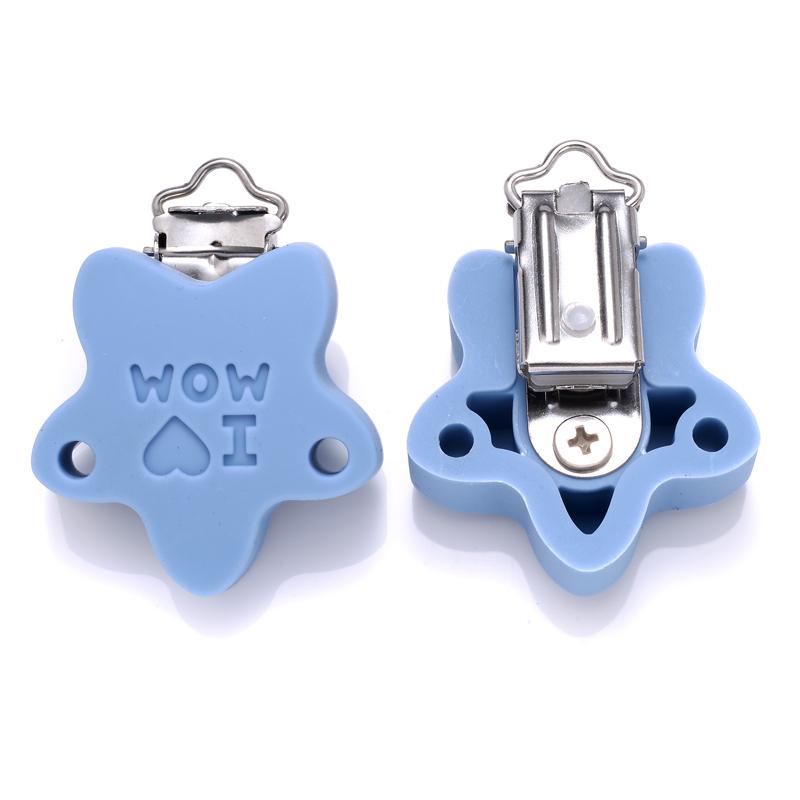 3Pcs Silicone Pacifier Clip Star Heart Round Silicone Clips for DIY Pacifier Chain Accessories Baby Soother Nursing Dummy Holder