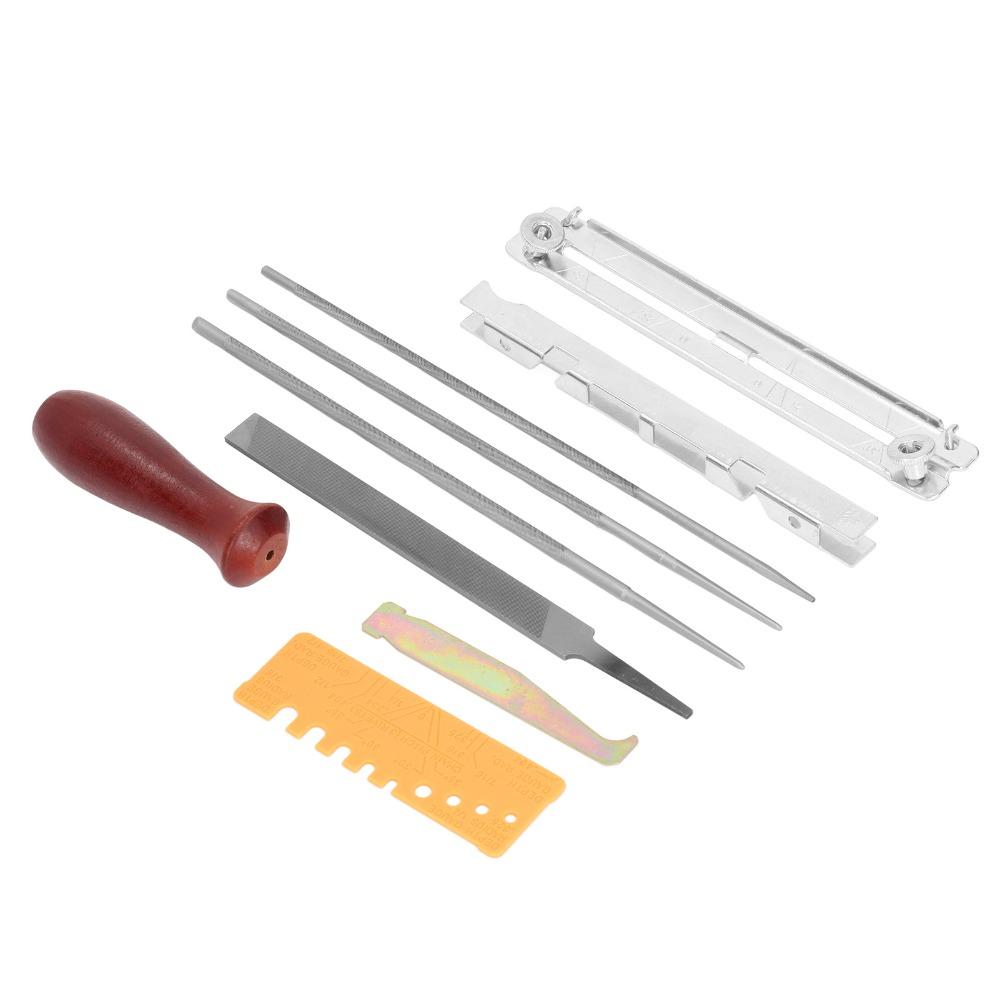 9 PCS 5/32" / 3/16" / 7/32" Chainsaw Sharpener Kit Depth Gauge Round File For Chain Sharpening