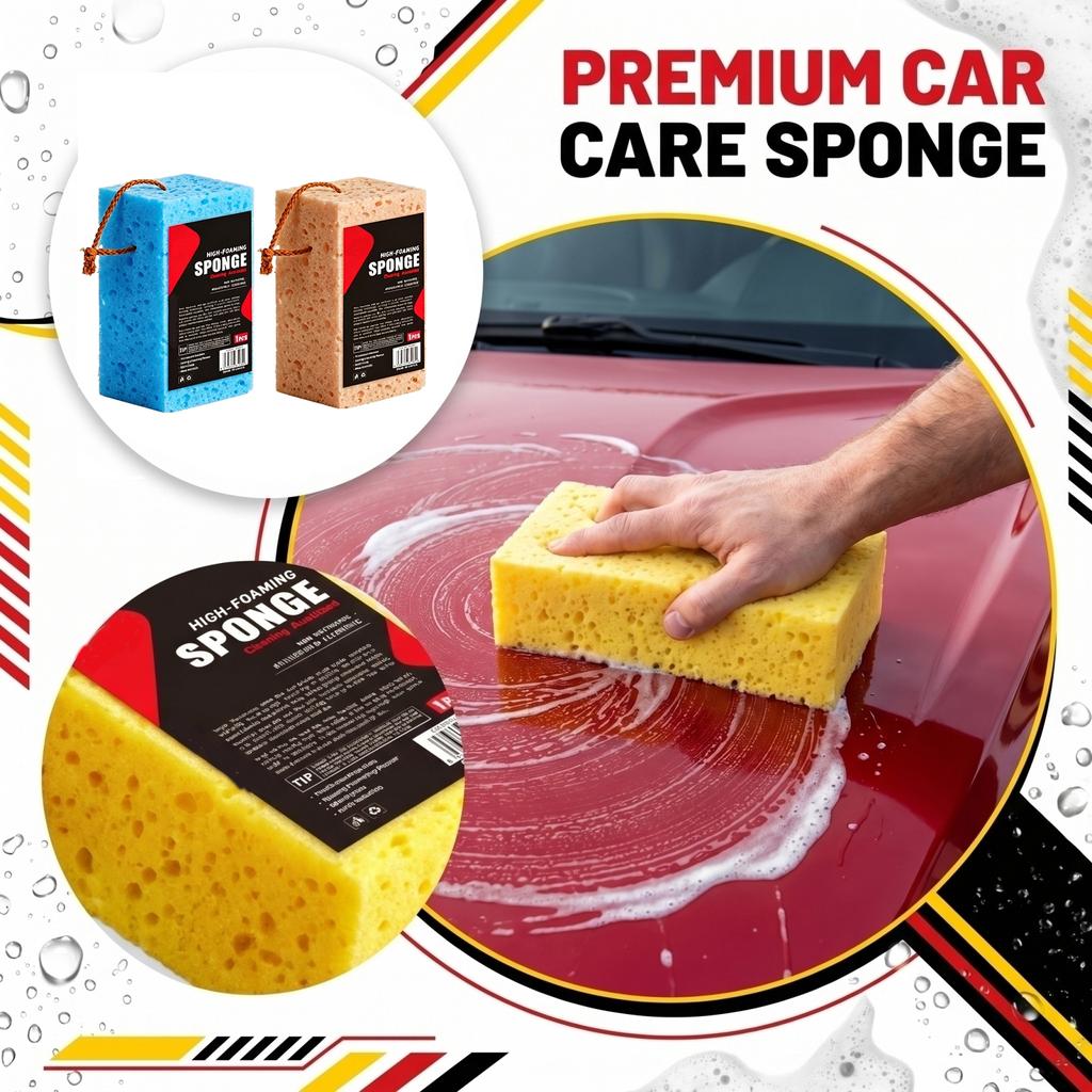 High-Foaming Car Wash Sponge Thickened Large Size 21x11x8cm Durable Soft Cleaning Sponge for Vehicle Surface Care and Maintenance