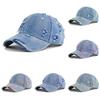 Vintage Distressed Denim Baseball Cap With Sun Protection For Casual Wear