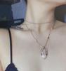 Ju Jingyi and Wu Lei Snake Head Necklace: Diamond-Studded, Gold-Plated V-Clavicle Chain, Exuding Light Luxury and Unique Style.