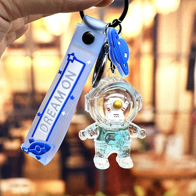Treibsandflasche Astronaut Schlüsselanhänger Transparente Treibflasche Astronautenpuppe Exquisiter Auto-Taschen-Schlüsselanhänger