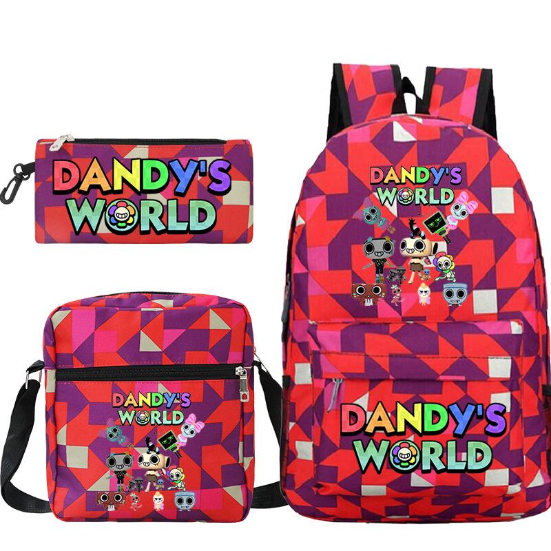 Dandy's world hot-selling children's backpack set, primary and secondary school bag, shoulder bag, casual pencil bag.