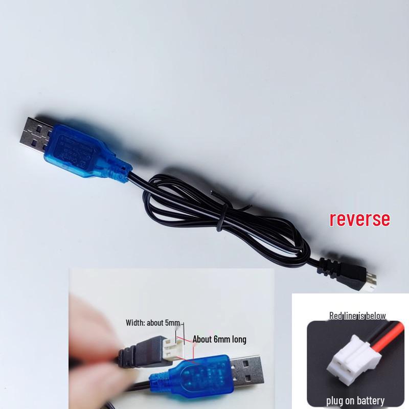 Compact USB Charger Cable for 3.7V Remote Control Helicopter Drone