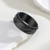 Fashionable Titanium Steel Jewelry Punk Style 8mm Pattern Mesh Rotatable Vacuum Plated Frosted Ring