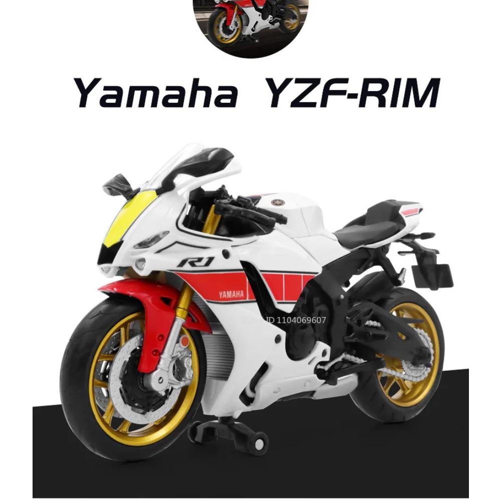 1/12 Scale Yamaha Toy Motors YZF-R1M Alloy Diecasts Motorcycle Models with Shock Absorption Front Wheel Steering Toys for Kids' Gifts