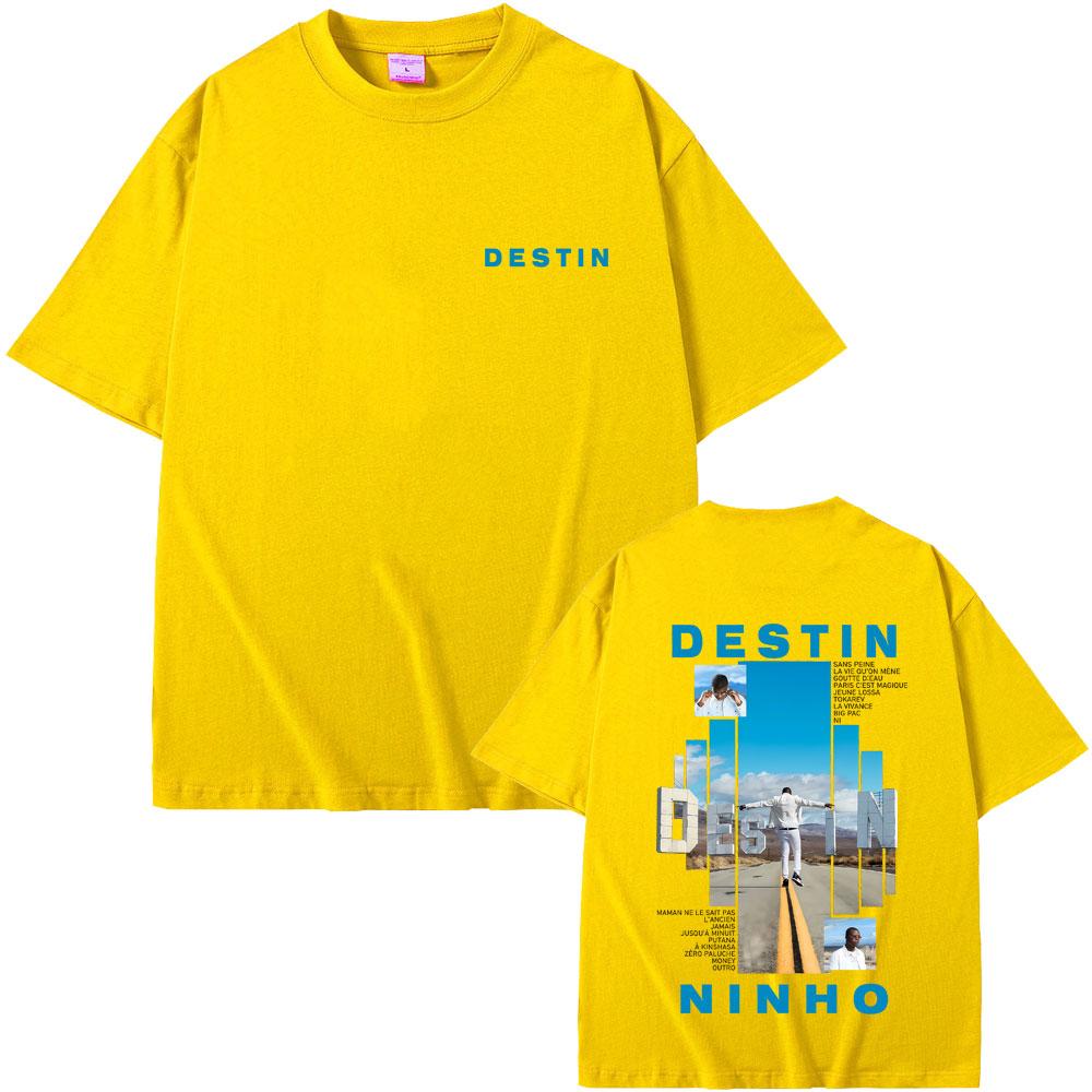 Rapper Ninho Destin Album Graphic Tshirt Men Women Hip Hop Fashion Pop Music Tshirts Male Casual Vintage T Shirts Streetwear