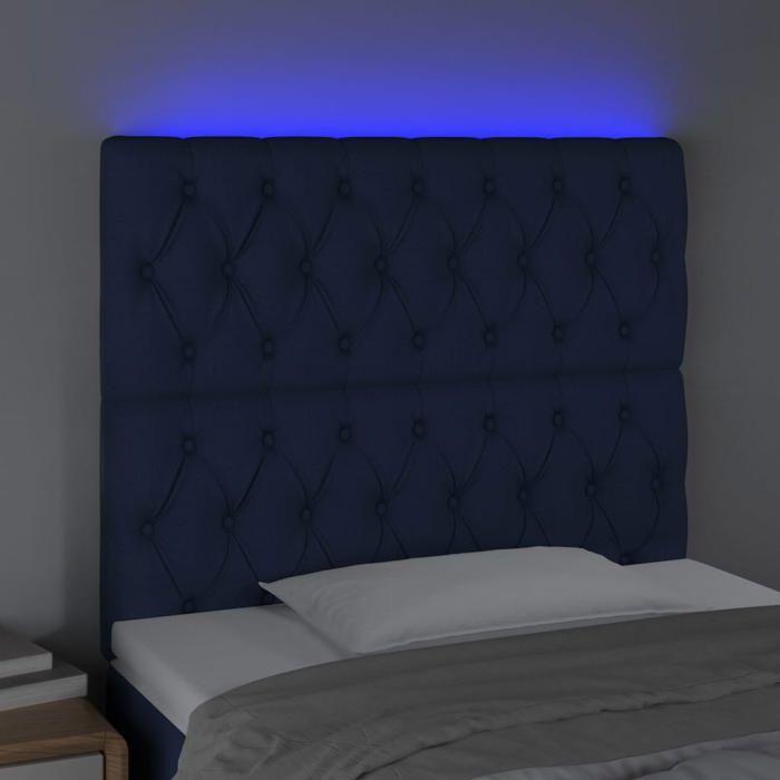 VidaXL LED Headboard Bedroom Furniture Single Bed Accessory Headboard Bed Frame Interior Blue 3122748
