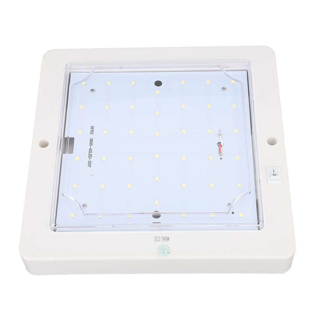 8x8 Zoll DC 12-24V Quadratische Wohnmobil-Kabinen-Deckenleuchte 9W LED Innen-Decken-Dachlicht Kabinenleuchte für Autoanhänger Wohnmobil