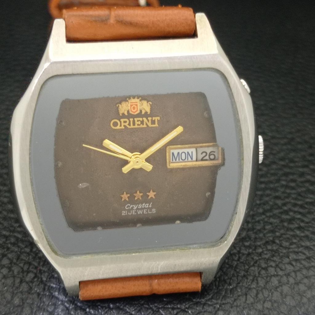 JAPAN VINTAGE ORIENT CRYSTAL AUTOMATIC 46941 MENS ORIGINAL DIAL WATCH A703382-1
