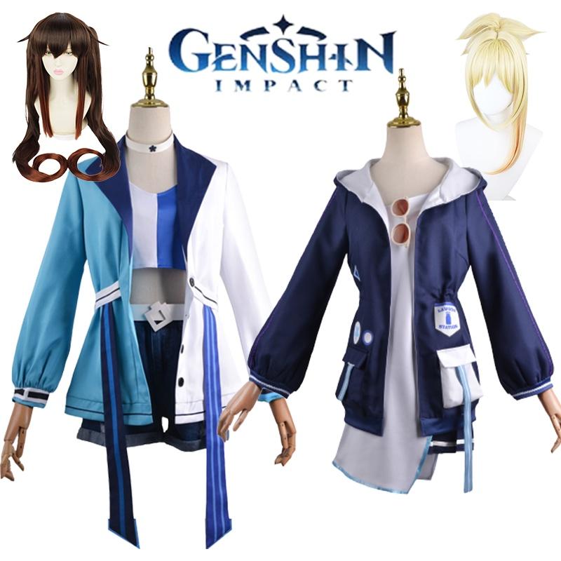 Genshin Impact Hutao Yoimiya Cosplay Costume Wig For Halloween