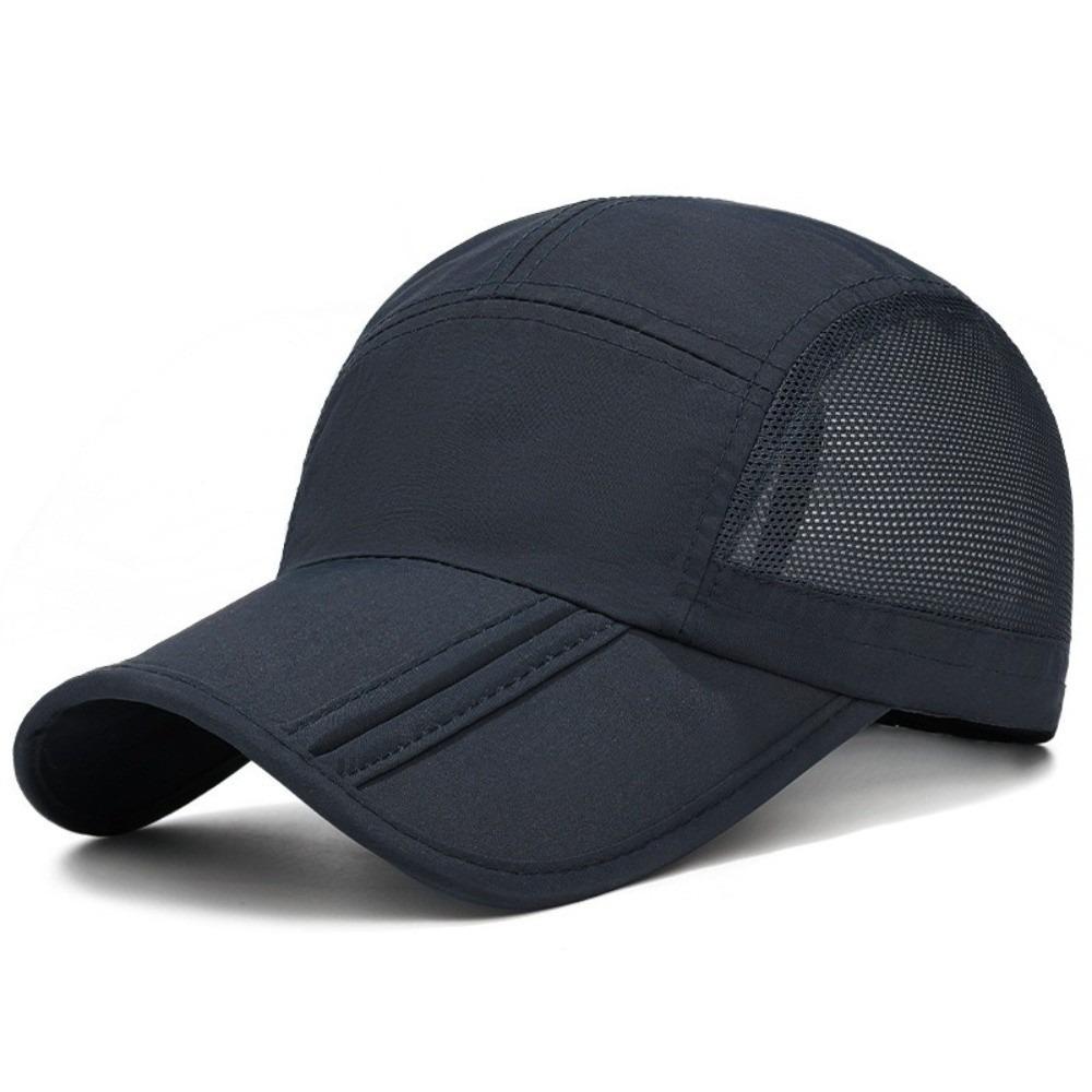 

Solid Color Baseball Cap Quick Dry Sports Caps Breathable Outdoor Sun Hat Hiking темно-синий