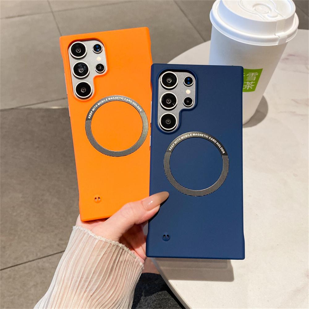 Funda Trasera Fina de PC Mate Sin Marco de Lujo Para Magsafe Para Samsung S26 S24 S25 Ultra Edge S23 FE S22 S21 S20 Plus
