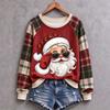 Women's Christmas Print Long Sleeve Sweatshirt Casual Holiday Pullover
