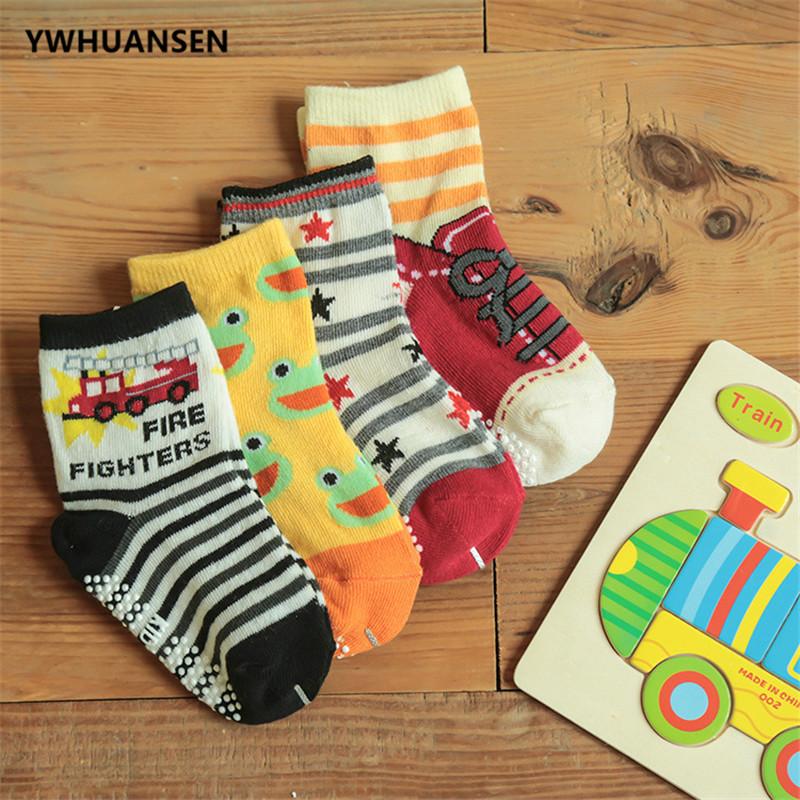 YWHUANSEN 0-2 Yrs Anti-slip Baby Socks For Boys Girls Recem Nascido Non-slip Calcetines Baby Socks Newborn Meia Infantil Menino