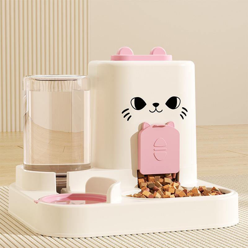 Integrated Cat and Dog Feeder: Cross-Border Wet/Dry Bowl with Water Dispenser and Storage