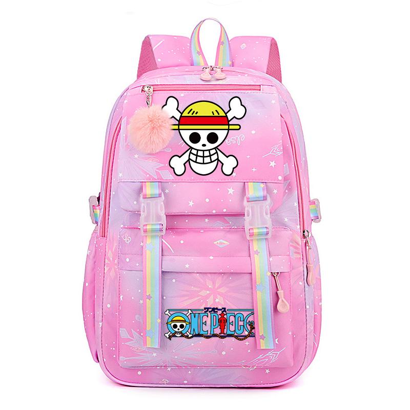 Anime One Piece Batoh Roztomilý Dámský Vodotěsný Batůžek pro Studenty, Teenagery, Děti, Narozeninové Dárky, Aktovka, Dámská Cestovní Volnočasová Taška, Ruksak, Mochila