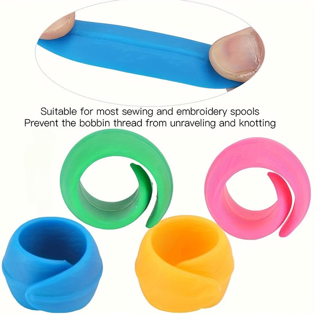10/20pcs Random Color Silicone Thread Spool Ring Spool Clamps Holder Bobbin Savers Thread Spool Huggers DIY Handicraft Sewing Tools