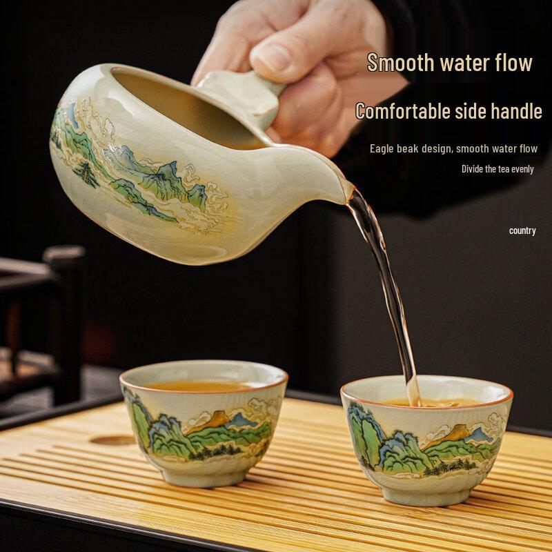 Ru Kiln Automatic Ceramic Tea Set Gift Box
