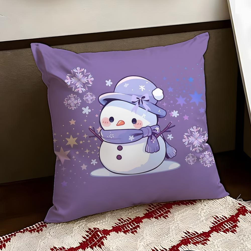 Melting Snowman Cushion Cover Reversible Soft Durable Pillow Cover Home Car MultiScene Use for Daily Comfort