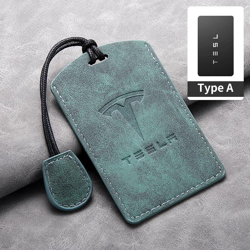 

Leather Car Smart Remote Key Card Case Cover Protector Holder Shell For Tesla Model 3 Model Y 2020 Keyless Keychain Accessories