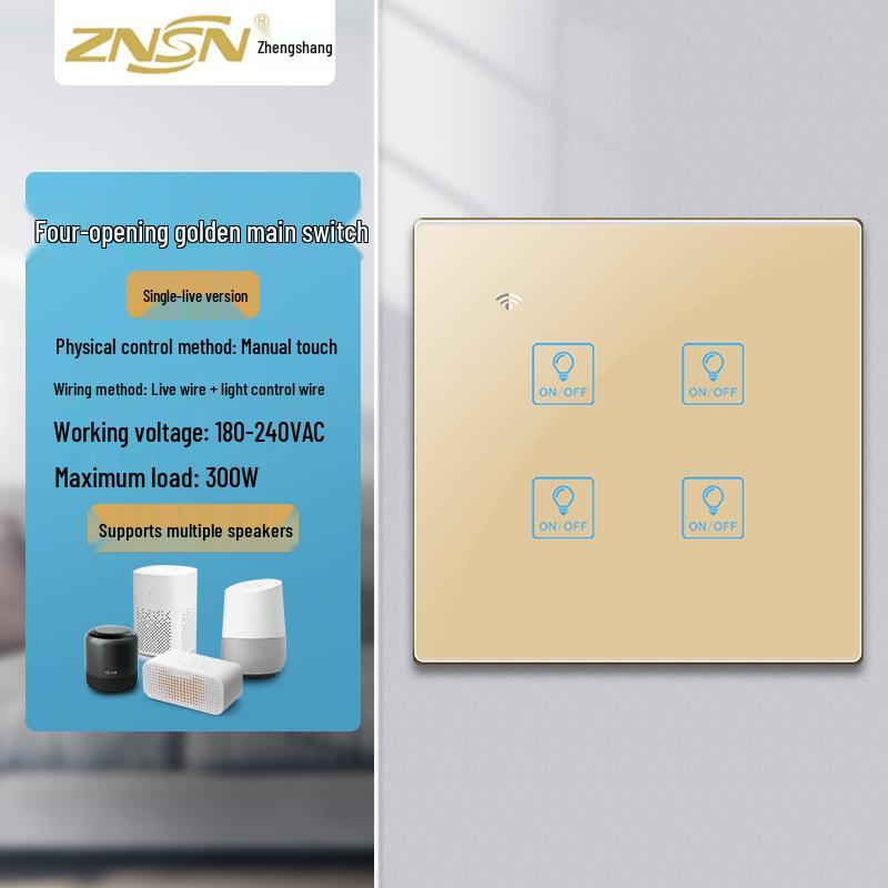 Zhengshang C4 Smart WiFi Graffiti Switch with Voice Control for Alexa/Google, EU Standard
