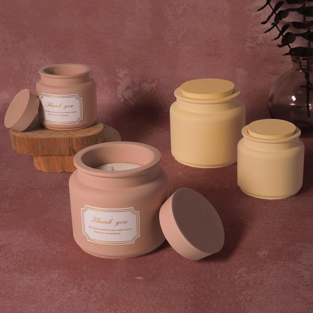 Candle Jar Silicone Mold With Lid DIY Round Succulent Flower Pot Storage Box Plaster Epoxy Resin Craft Molds Home Decor Gift