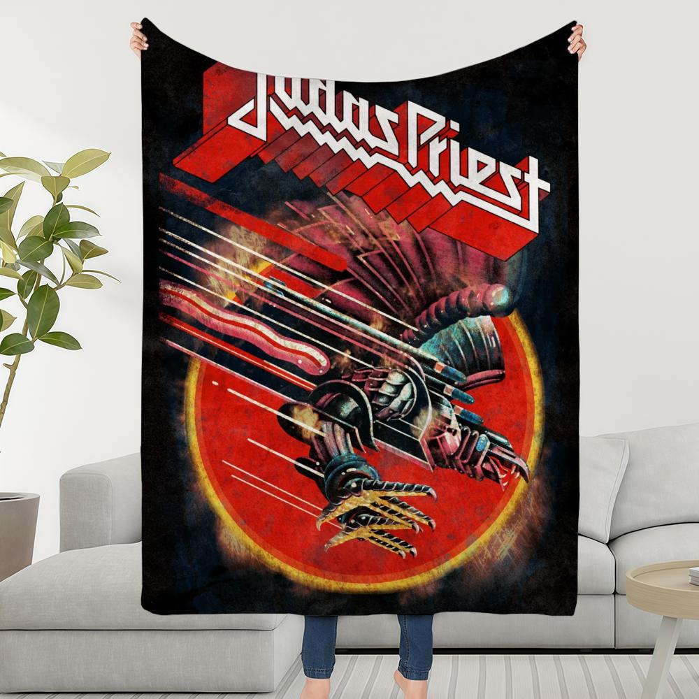 Blanket Throw Super Band Cosy Plush Living Room Sofa Rock Couch P-PriestS-ES Childish Birthday J-Judas-ES Gifts