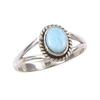 Natural Republic Larimar Gemstone Handmade 925 Sterling Silver Ring Size 6 W0Y06