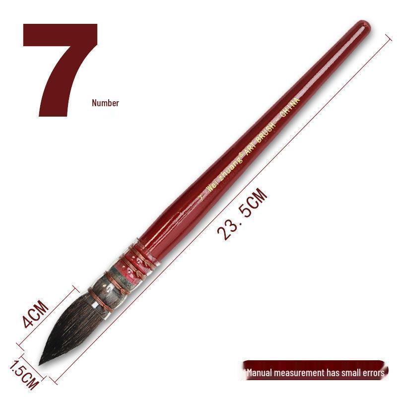 Red Round Head Watercolor Brush with Squirrel Imitation Nylon Hair for Adult Artists