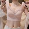 New Backless Lace Bustier Fixed Cup Anti-Exposure Push-Up Seamless Plus Size Sleeping Bra