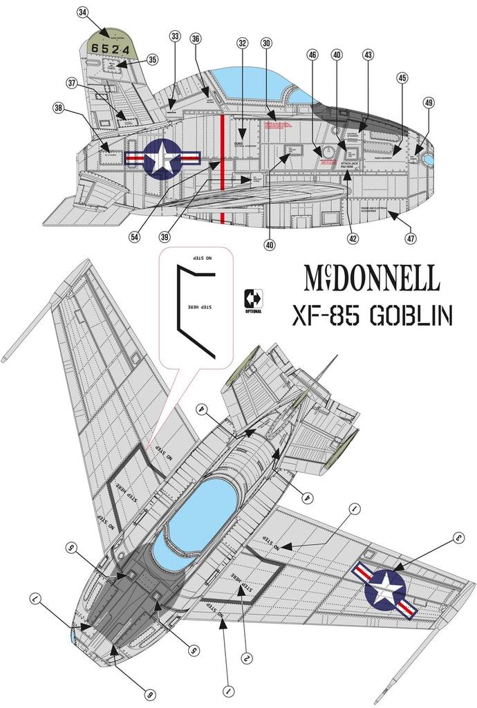 Halberd Models 1/48 Scale American McDonnell XF-85 Goblin Prototype Fighter Full Resin Kit HMU4817