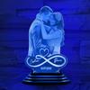 Infinity Heart Personalized Picture Lamp Custom Couple Photo Heart Nigth Light Custom Plaque Bedside Lamp Romantic Gift for Wife Anniversary