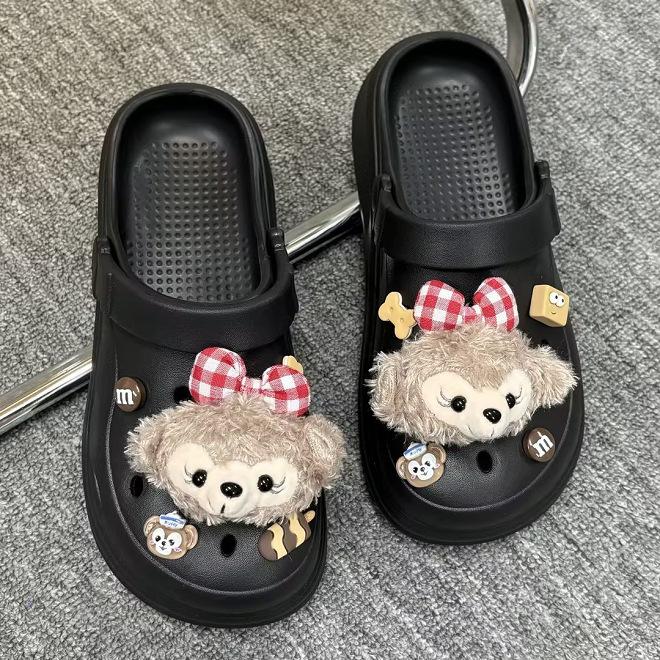 Hole Shoes, New Summer Wear, Non-slip and Deodorant Bag Head Slippers, Breathable Thick-soled Height-enhancing Cool Slippers, Women's Style