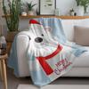 Tuniu Merry Christmas Plush Teddy Bear Kids Fleece Blanket Sofa Bed Throw Warm Soft Cute Gift